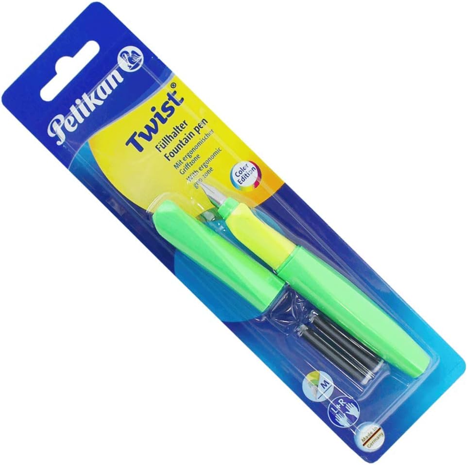 Pelikan Twist, Universal Fountain Pen for Right- and Left-Handed People Fountain Pen neon Green - Image 4