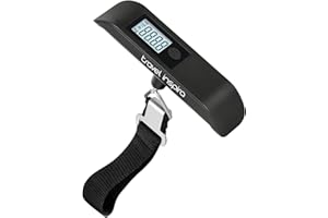 travel inspira Luggage Scale, Portable Digital Hanging Baggage Scale for Travel, Suitcase Weight Scale with Rubber Paint, 110 Pounds, Battery Included