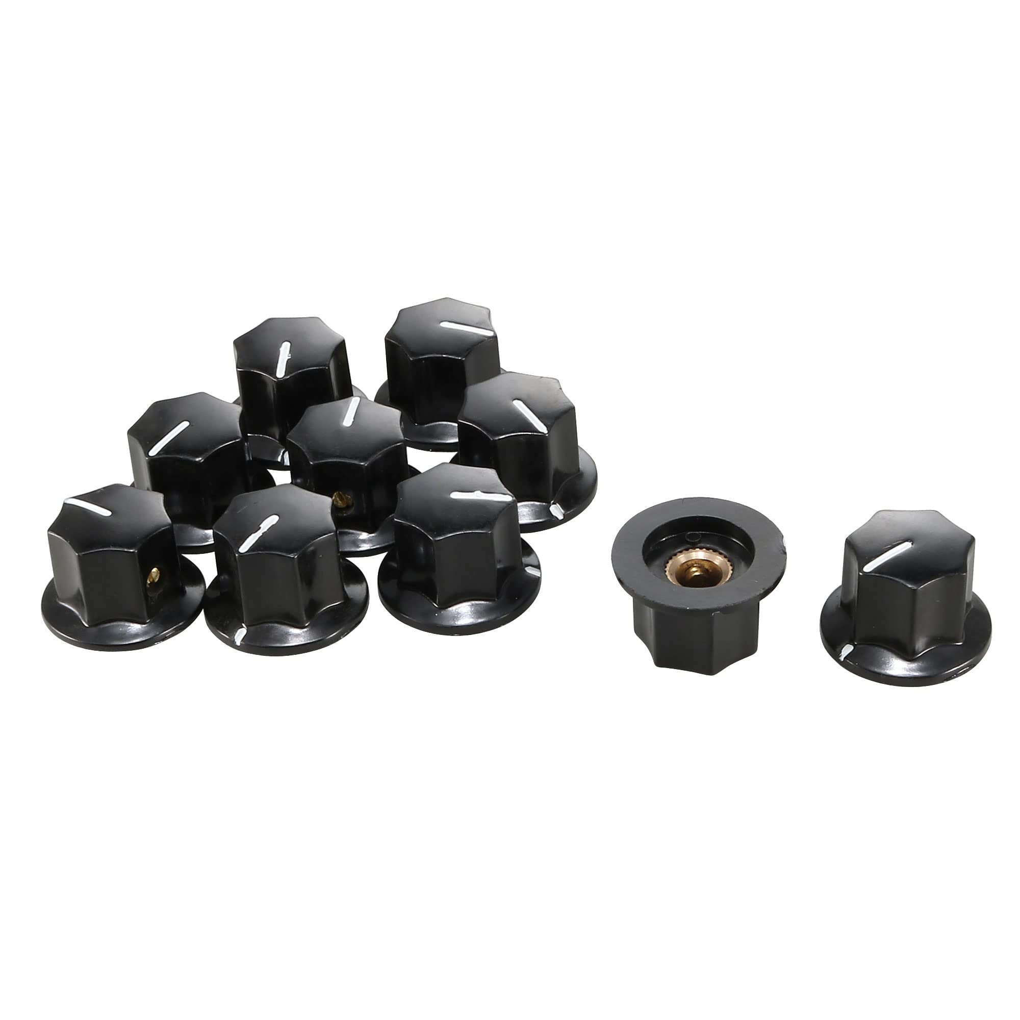 sourcingmap 10 pcs Plastic Shell Potentiometer Pot Rotary Control Knob for 6mm Dia Shank