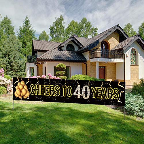 Large-Cheers-to-40-Years-Banner-Black-Gold-40-Anniversary-Party-Sign-40th-Happy-Birthday-Banner