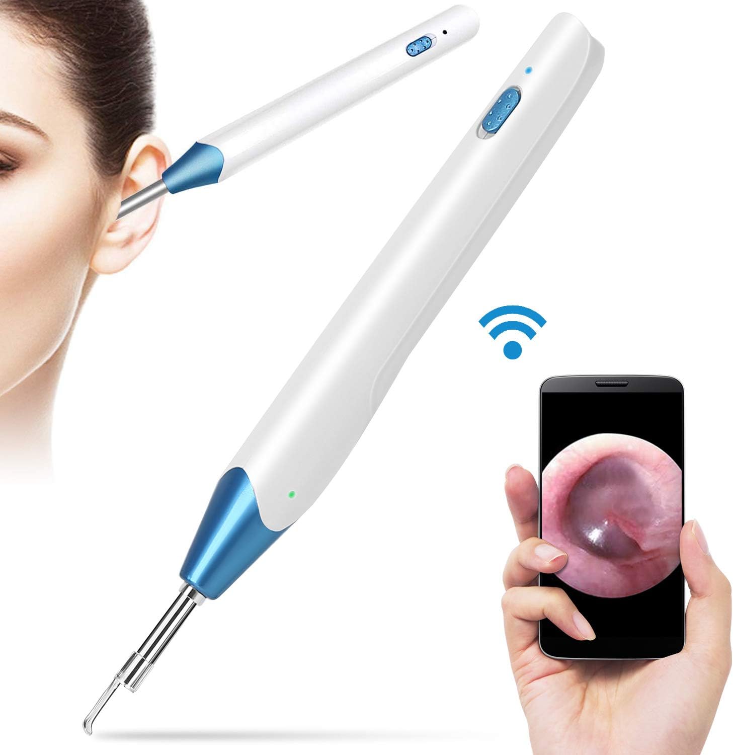 Facamword 3.9mm Digital Otoscope Camera with Earwax Removal Kit HD