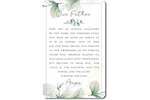 QYAYIK Christian Wall Art Dining Room Decor - Our Father Prayer Sign, Farmhouse Wall Decoration for Home Living Room Bedroom 