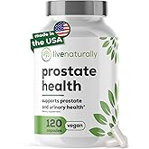 livenaturally Prostate Health Supplement for Men, Advanced Formula with Saw Palmetto, Pumpkin Seed, Stinging Nettle Root, Zinc, Selenium and Vitamin E, 120 Capsules, Urinary and Prostate Support