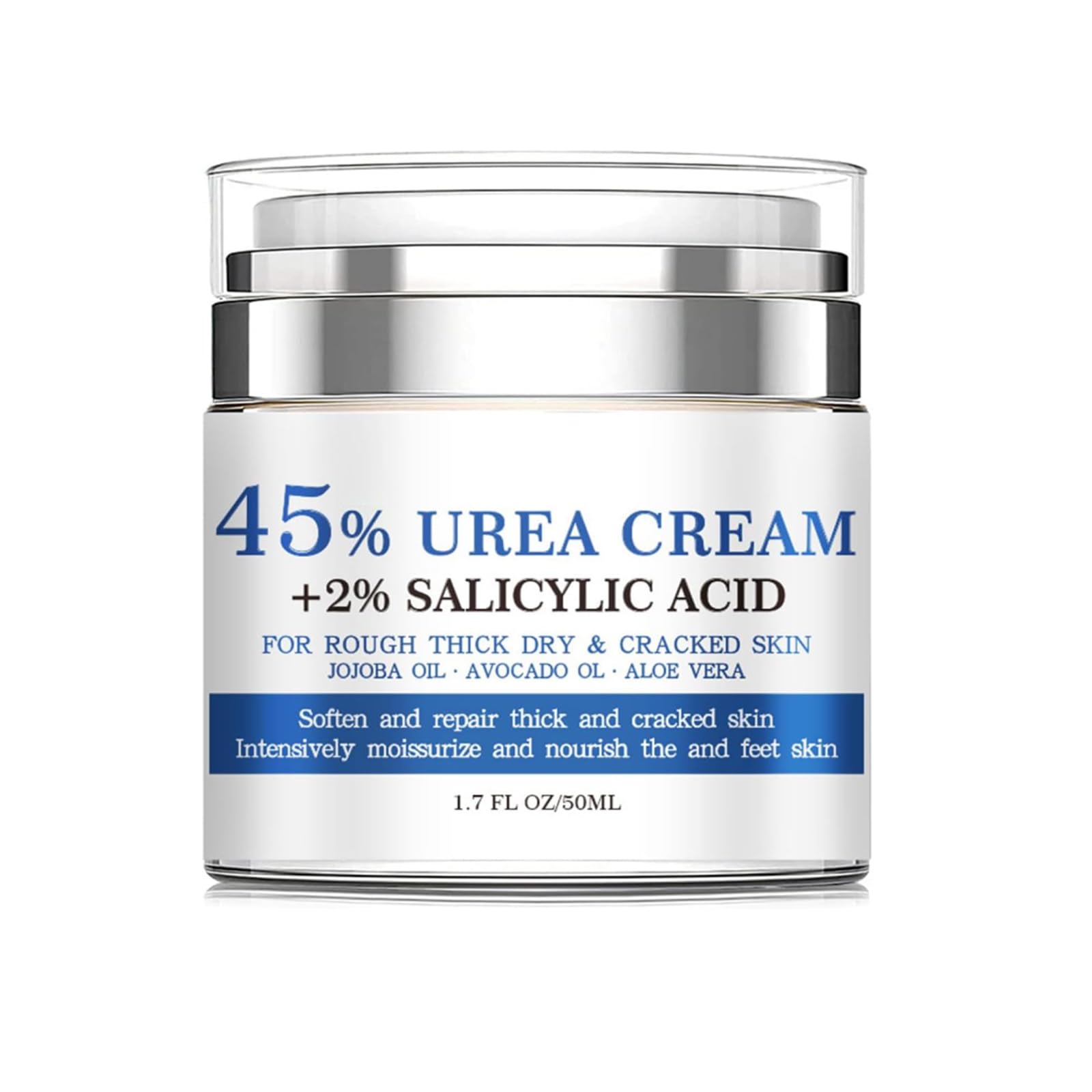 Urea Cream 45% Plus 2% Salicylic Acid,Callus Remover Foot Moisturizer Hand Foot Cream For Dry Cracked Feet From Toes to Heels Elbows Knees Softens Skin Exfoliates Dead Skin Smoothing Skin