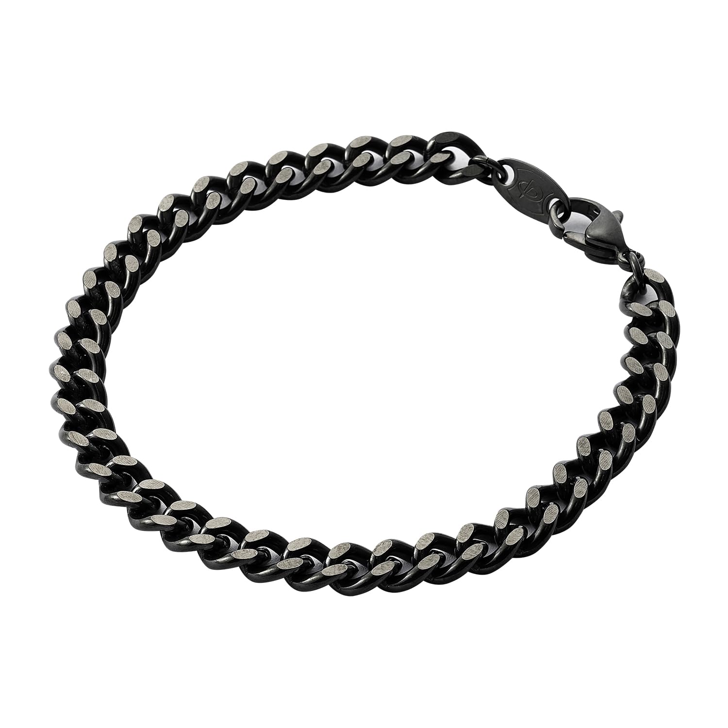 Phiten Titanium Carbide Chain Bracelet, Length 6.7 - 8.3 inches (17 - 21 cm), Made of Pure Titanium, Titanium Carbide Coating, Black, Accessories, Curiosity, Men's, Women's