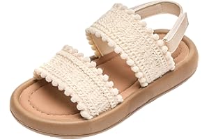 Flat Sandals for Girls Toddler Open Toe Water Sandal with Adjustable Strap Soft Soled Summer Sandals for Girls