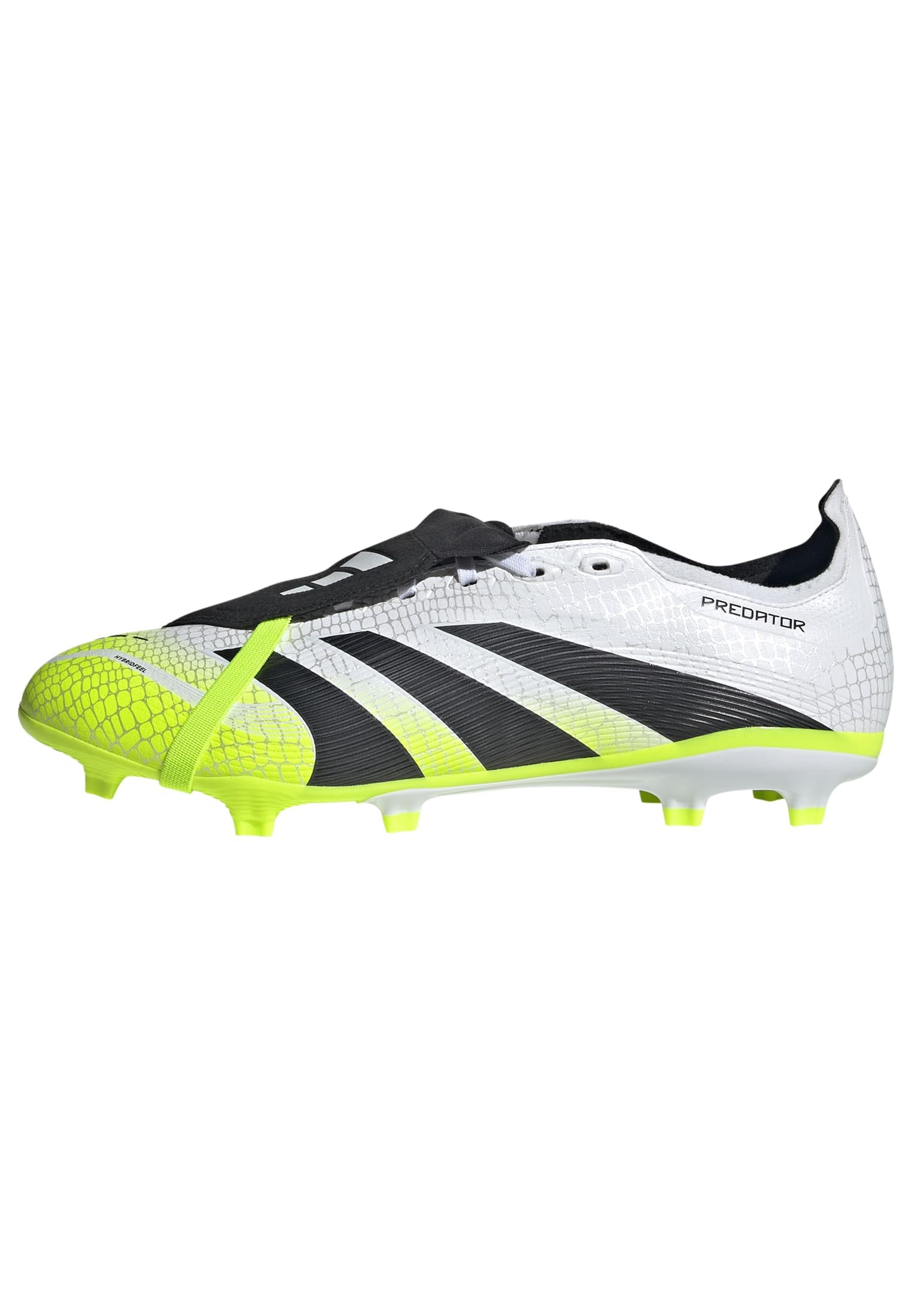 adidas Unisex League Fold-Over Tongue Firm Ground/Multi Ground, White/Black/Lucid Lemon, 8