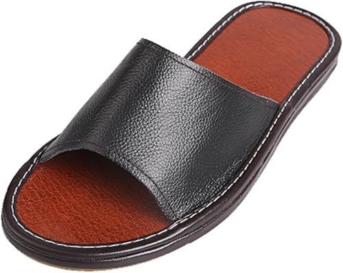 Mens leather open toe slippers Clearance