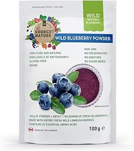 Wild Blueberry Powder 3.5 oz (100g) 100% Whole Berry; Not Extract, Not Concentrate, Not Juice Powder