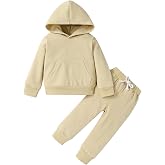 YOUNGER TREE Baby Clothes for Girls Boy Hoodie Outfit Toddler Sweatsuit | Solid Color Sweatshirts Sweatpants Outfits, Toddler Sweat Set, Toddler Sweat Set, 2PCS Baby Sweat Outfit 6 Months-7 Years