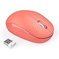 seenda Wireless Mouse, 2.4G Noiseless Mouse with USB Receiver Portable Computer Mice for PC, Tablet, Laptop, Notebook - Living Coral