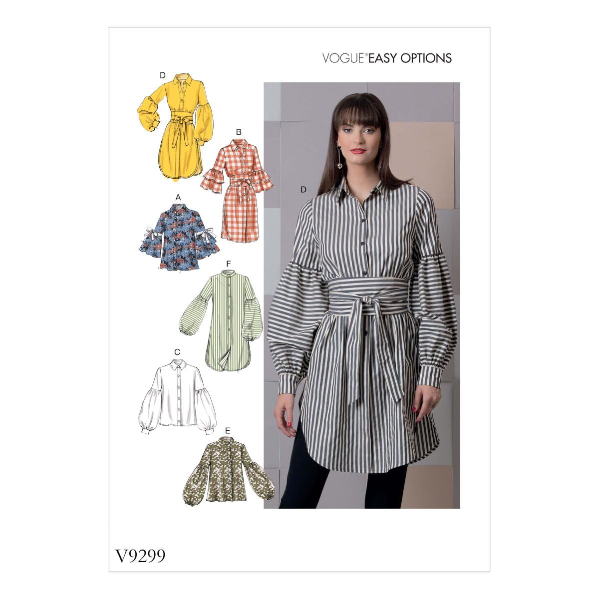 Vogue Patterns 9299 E5 Misses Top and Belt, Tissue, Multi-Colour, 15 x 0.5 x 22 cm