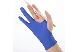 1pcs Artists Painting Gloves Palm Rejection Two Fingers Gloves for Drawing Pen Display Paper Art Sketching Graphics -Blue-M