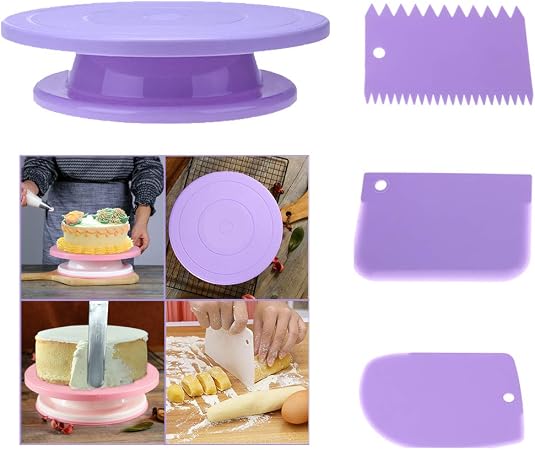 Plaque Tournante Isuperb Plateau A Gateaux Tournant Plateau A Patisserie Decoration Plus Lisse Diy Outil Pour Anniversaire Mariage Avec 3 Spatule Pochoirs A Gateaux Accessoires De Decoration Dwteam In