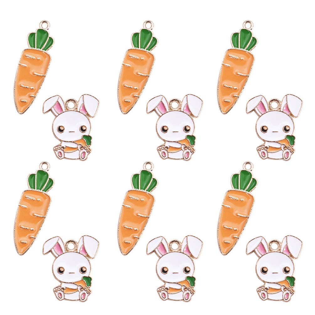 Amosfun Easter Bunny Charm Antique Bunny Rabbit Animal Charms Pendant for Jewellery Making DIY Necklace Bracelet Earrings Pack of 20