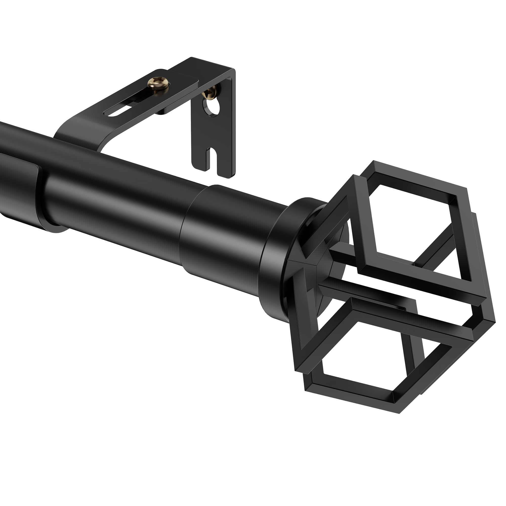 Photo 1 of Black Curtain Rods for Windows 48 to 84 Inch, 1 Inch Adjustable Heavy Duty Modern Curtain Rod with Adjustable Brackets. Easy to Install and Maneuver for Outdoor, Bedroom, Living Room
