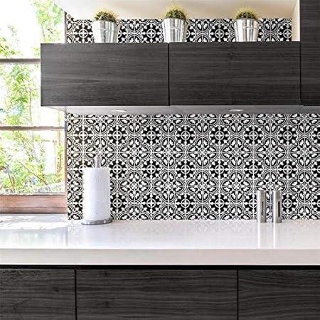 Amazon Com Black Porcelain Mosaic Floor And Wall Tile 10 Tiles