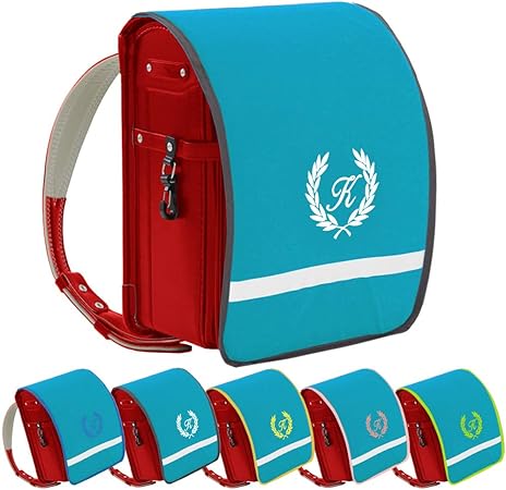 Amazon ランドセルカバー 女の子 ターコイズ生地 葉 イニシャル入り セレクトできる オリジナル オーダーメイド 撥水 防水 防キズ ランドセルカバー 文房具 オフィス用品