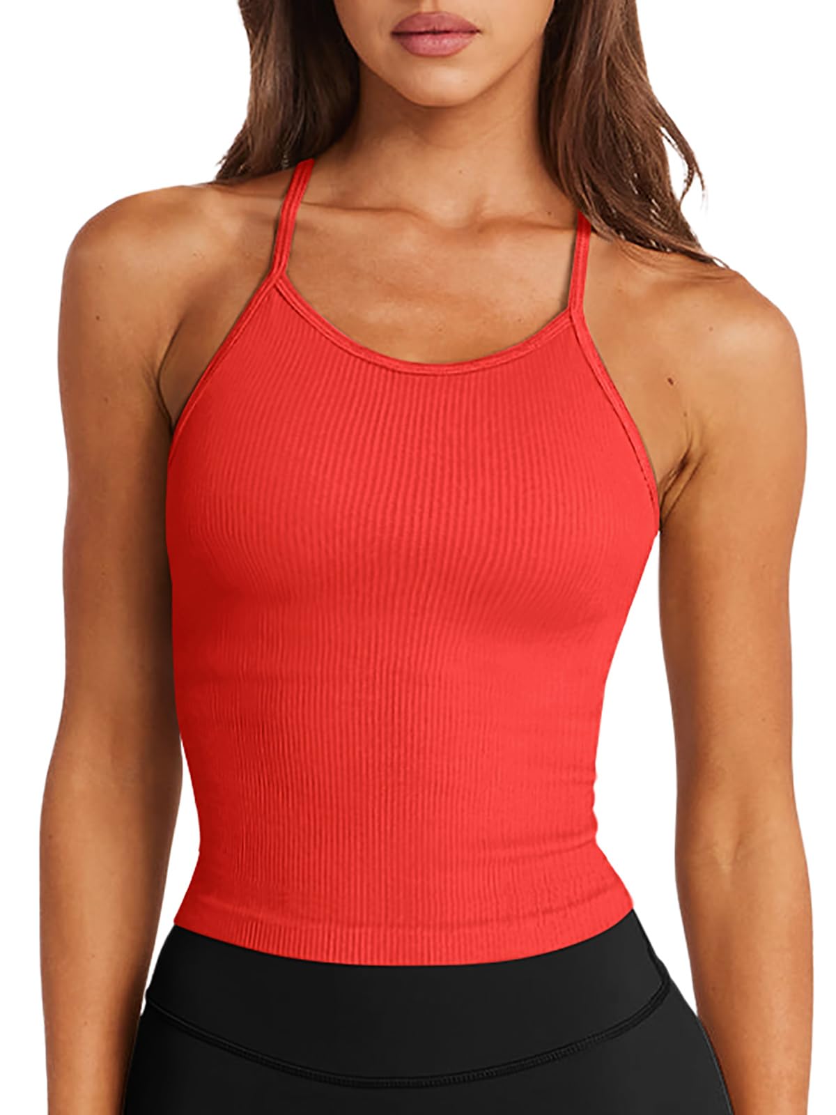 LASLULU Spaghetti Strap Sports Bras for Women