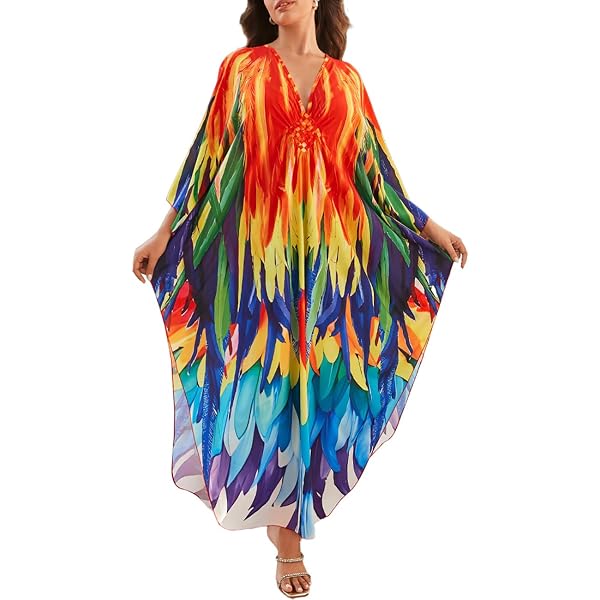 Plus Size Kaftan Dress Tunic Long Maxi Kimono Caftan Gown Nightdress B Plus Size Kaftan Dress Tunic Long Maxi Kimono Caftan Gown Nightdress B
