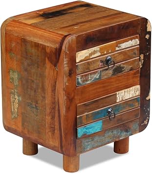 Amazon Com Festnight Nightstand With 2 Storage Drawers Reclaimed