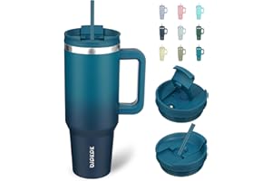 BJPKPK 40 oz Tumbler With Handle Insulated Tumblers With Lid And Straw Stainless Steel Thermal Cup,Indigo Black