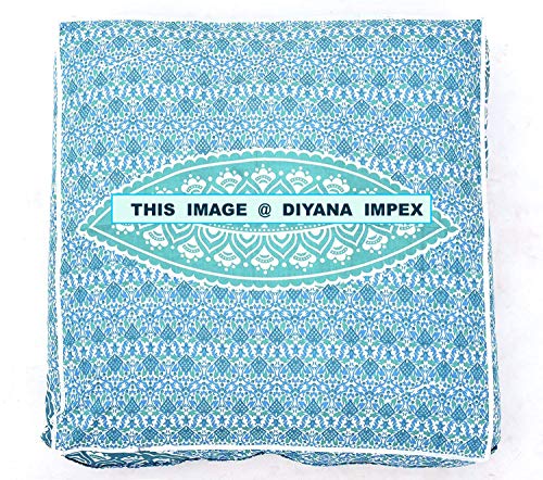 DIYANA IMPEX Ombre Mandala Large Floor Cushion Handmade Lounge Seating Ottoman Pillow Cover Indian Oversized Ottoman Pouf Square Pillow Floor Pillow Covers