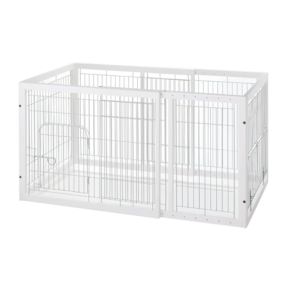 Richell Expandable Pet Pen Medium With Floor Tray Origami White