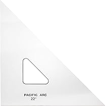 Pacific Arc Drafting Triangle, 22-inch, 45/90 Degrees, Clear