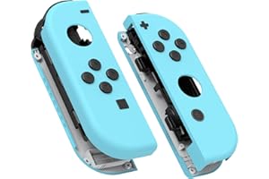 eXtremeRate DIY Replacement Shell Buttons for Nintendo Switch & Switch OLED, Heaven Blue Custom Housing Case with Full Set Bu