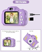 Hangrui Kids Camera 20MP Dual Lens 2.0 IPS 1080P 32GB Purple view 7