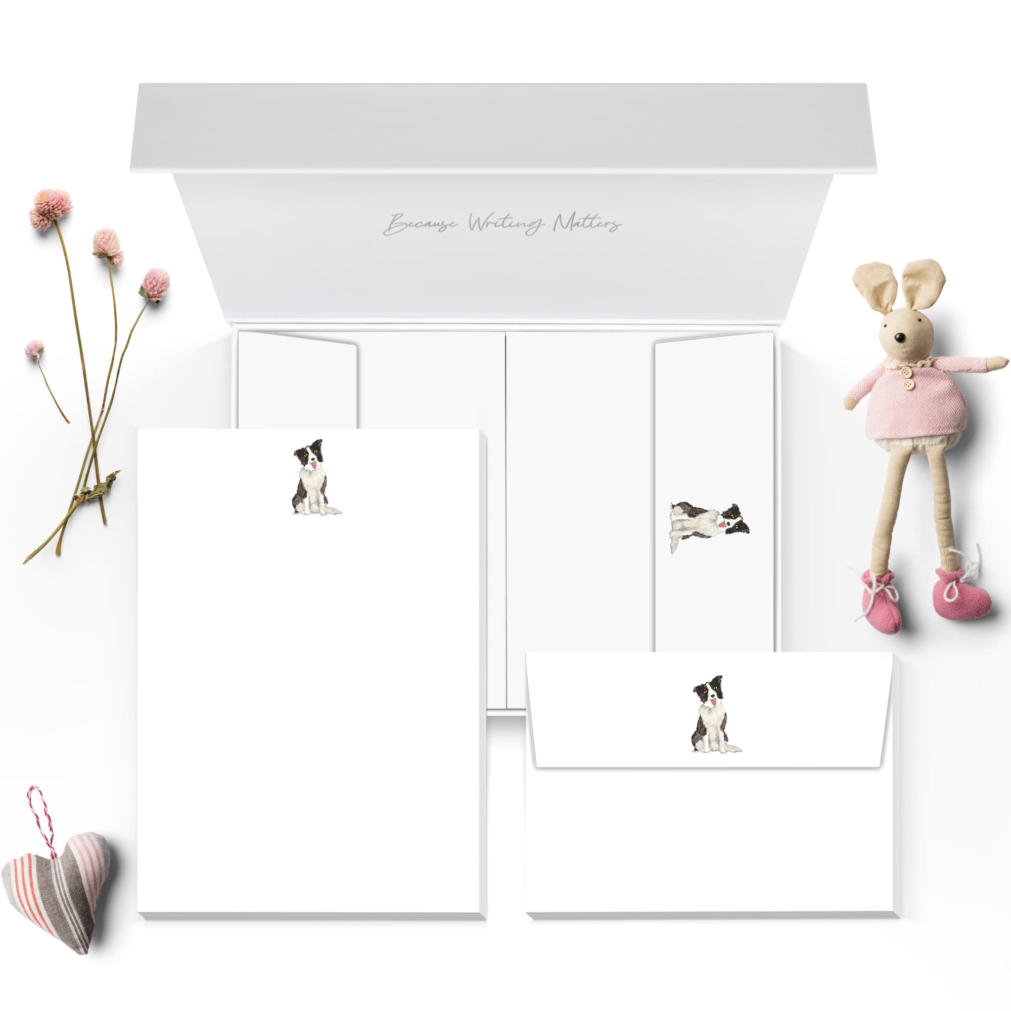 Me Loovely Border Collie Letter Writing Paper and Envelopes Set A5 Size Papers Stationery Supplies | Christmas Gifts (Pack of 20)