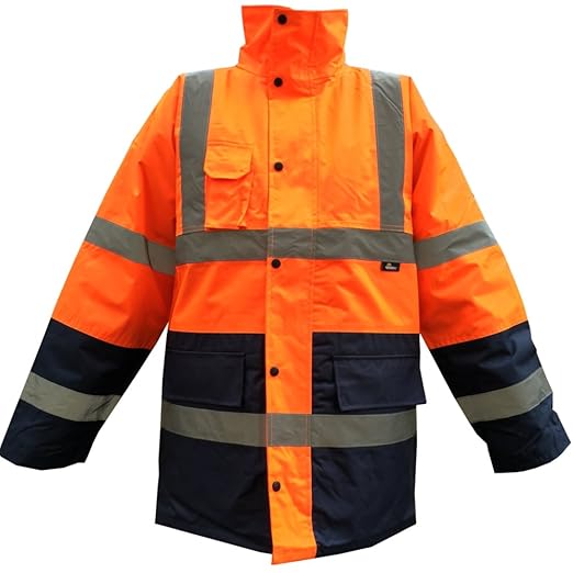 Vizwell Warnschutzparka orange/Marine Gr. S-XXXL mit Kaputze