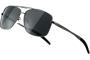 SUNGAIT Men's Polarized Square Aviator Sunglasses Durable Metal Frame for Fishing Driving Golf 100% UV Protection