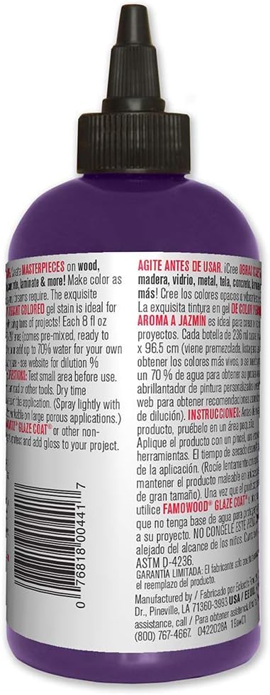 Unicorn SPiT Gel Stain, Purple Hill Majesty Water Based Paint for Wood Multi-Surface Craft Glaze, DIY Furniture Upcycling, 236ml - Image 3