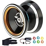 MAGICYOYO M001 Silencer Yo-yo Ball Aluminum 6061 Unresponsive Yo-yo with Stainless Center Bearing and Stainless Axle, M001 Bl