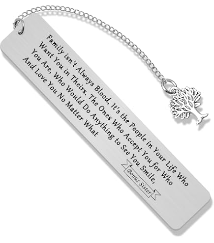 Sister-in-Law Bookmark Gift - 'Marriage Made You Family, Love Made You My Sister' Engraved, Stainless Steel, With Velvet Pouch