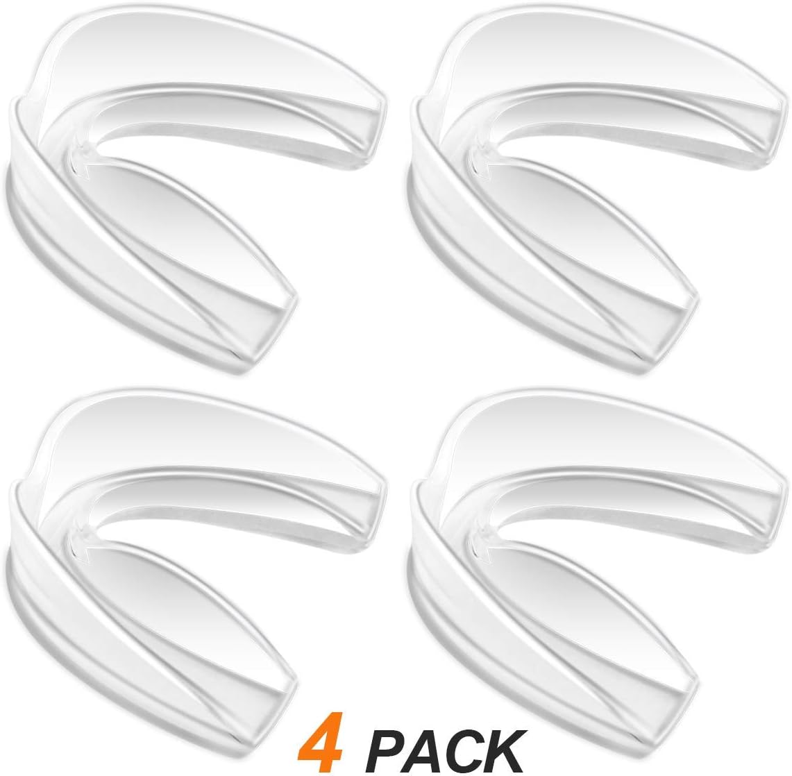 Coolrunner Mouth Guard Sports, 4 Pack Athletic Mouth Guards, Professional Moldable Youth Mouthguard for Maximum Protection, Customizable for Comfort - Fits Any Size Mouth(12 Years or Older) : Sports & Outdoors