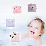 HiABsee Baby Towel Hooded Koala 80x80cm Ultra Soft Coral Fleece Newborn view 7
