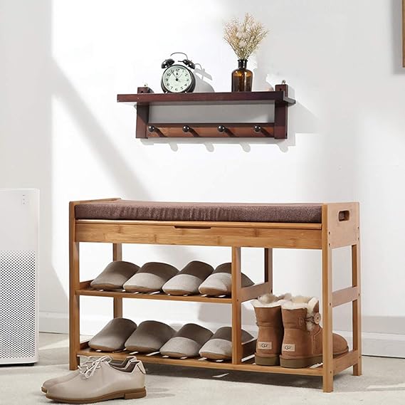 LWKBE Zapatero Banco - Botas Organizador - 3 Niveles del almacenaje del