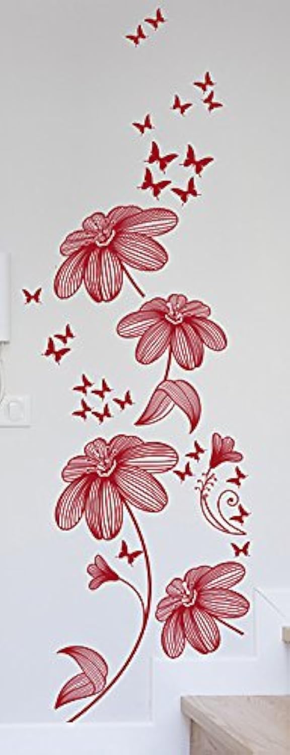 Decoramo Wall Stickers Tattoo Decorative wall, PVC, Red, 60 x 0.1 x 70 cm