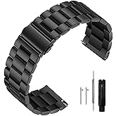 Niziruoup Stainless Steel Watch Band Quick Release Premium Brushed Matte Metal Watch Strap Bracelet 16mm 18mm 20mm 22mm 24mm Universal Stainless Steel Smartwatch Replacement Band Strap Men Women