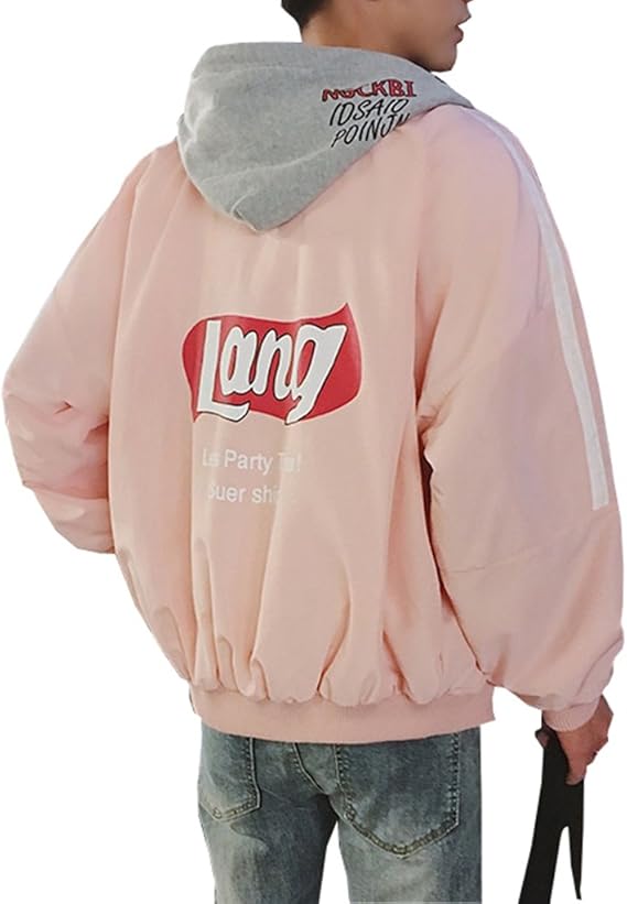 Amazon ジャケット ブルゾン メンズ 春秋 大きいサイズ おしゃれ 薄手 長袖 カジュアル 軽量 防風 防寒 アウトドア アウター プリント柄 フード付き ブラック ピンク ブルー ｍー5ｘｌ コート ジャケット 通販