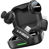Linber A41 Wireless Lavalier Microphone for iPhone/Android, 2TX with Case | 2.4GHz dual TX wireless mic, ENC noise cancelling, digital display, 40H battery, plug and play