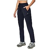 Ewedoos Hiking Pants Women with Zipper Pockets Lightweight Water Resistant Cargo Pants Quick Dry UPF 50+ Travel Camping