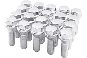REEAUTO 12x1.25 Wheel Stud Lug Bolts Using on Wheel Spacer, 1.89 Inch 28mm Shank 17mm Hex Conical Seat Replacement for 2018-2022 Compass, 2014-2022 Cherokee, 2014-2020 Renegade, Set of 20