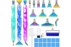 Praise V Do Ergonomic Diamond Painting Art Drill Bead Dot Pen Kit with Screw Stainless Steel Tip Nibs Placers Roller Tool Accessories New PurPinkBlue