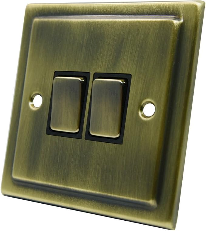 AET VAB2GSWIBB Victorian Antique Brass Switch10 Amp Double 2Gang 2 Way Light Switch Amazon.co