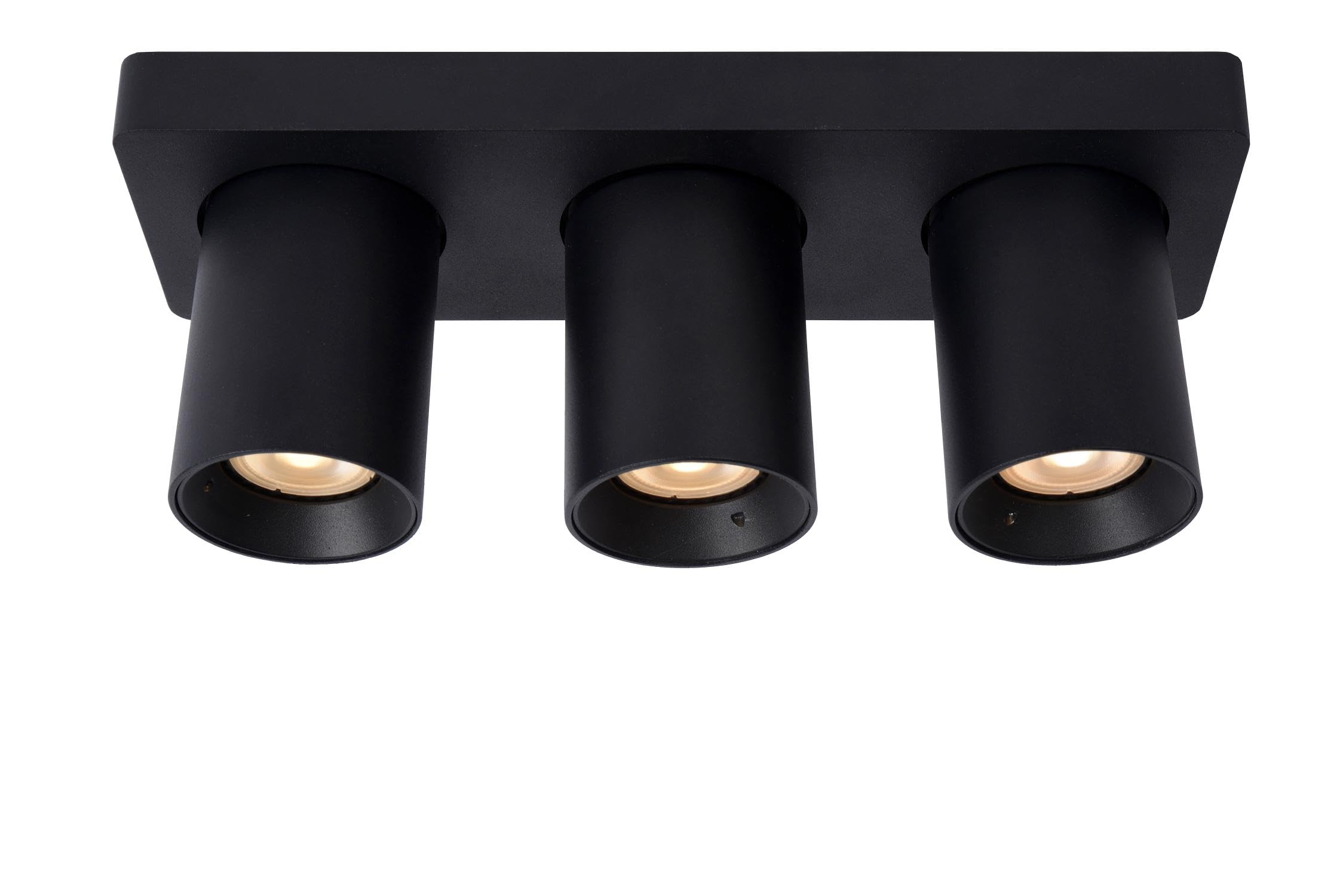 LUCIDE Nigel - Ceiling Spotlight - LED Dim to Warm - GU10-3x5W 2200K/3000K - Black