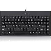 Adesso AKB-110B Mini Keyboard, Compact 87-Key, Black, USB/PS2 Connection | Membrane, LED Indicators, Space-Saving Design, Compatible with Windows OS